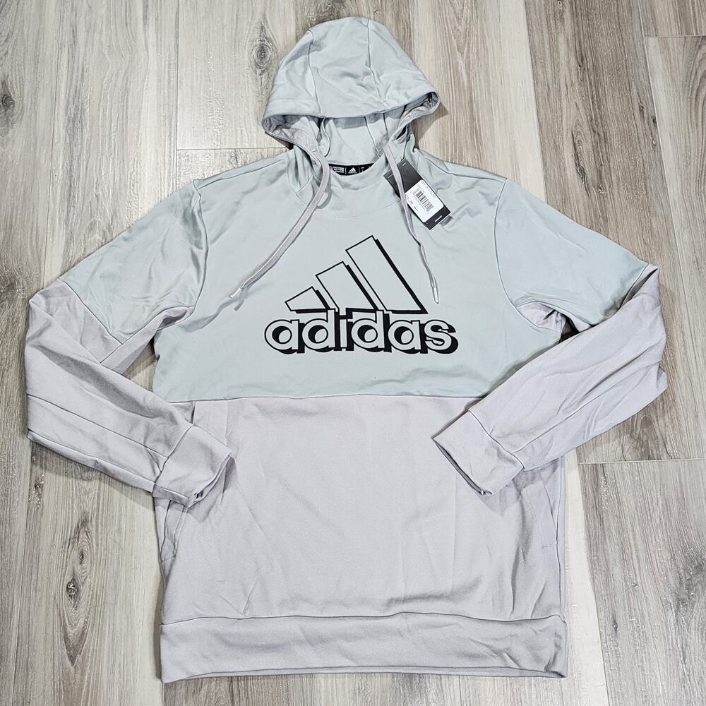 adidas Pullover Hoodie Men's Large Gray Team Issue New